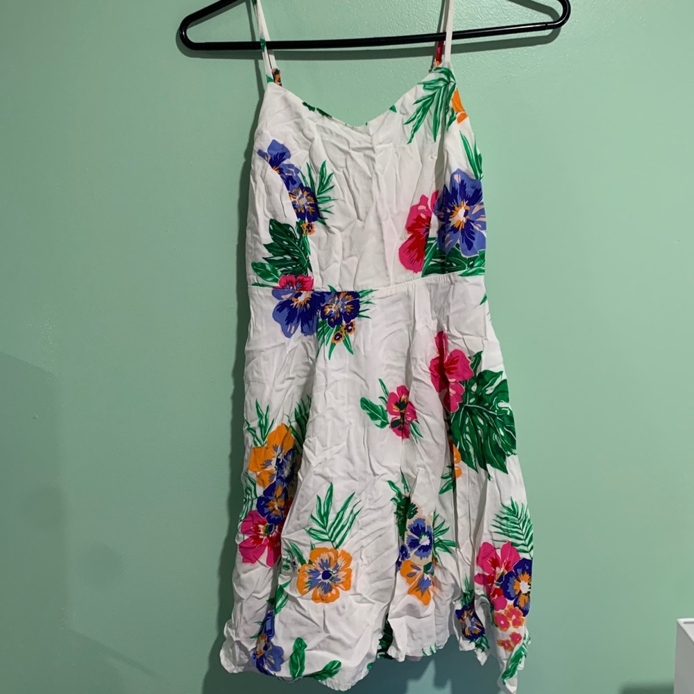 White Floral Skater Summer Dress